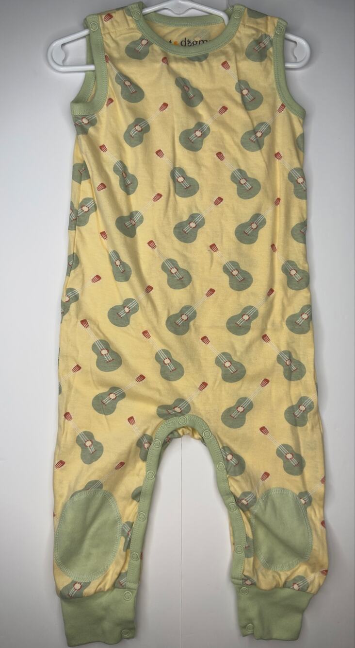 Cat & Dogma Baby 18-24M Ukulele Organic Cotton Sleeveless Crawler Romper